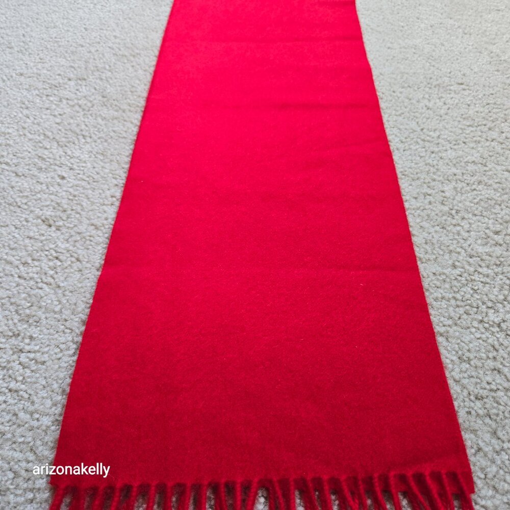 NWOT Cashmere Red Fringe Scarf Uniqlo - Picture 7 of 9